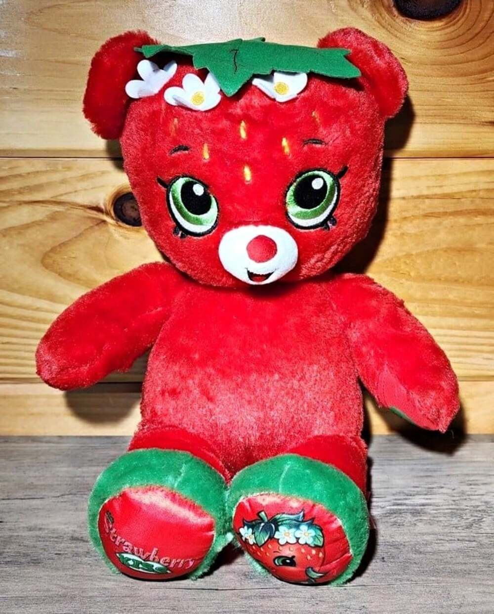 Strawbeeery Build-A-Bear Workshop Shopkins Strawberry Kiss Bear Plush 2017